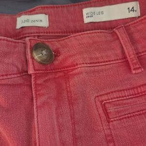J. Jill Coral Pink Wide Leg Crop Jeans